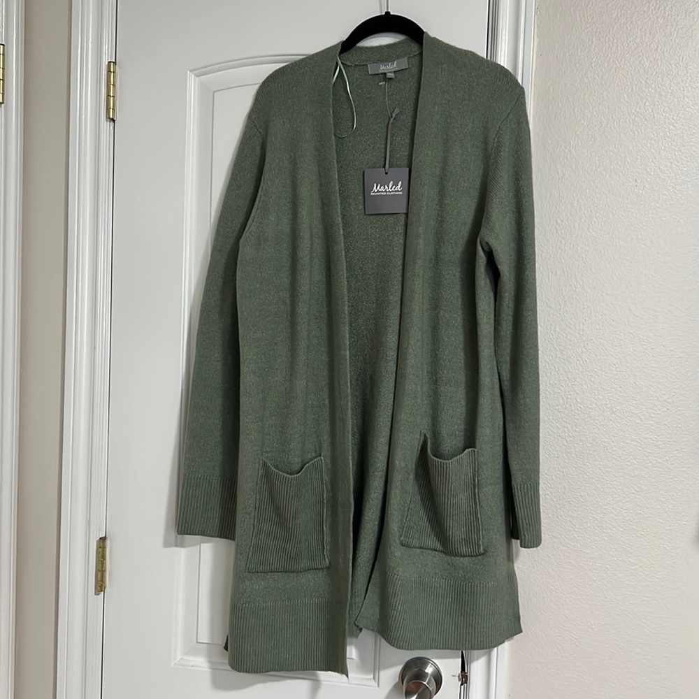 Green Long Cardigan